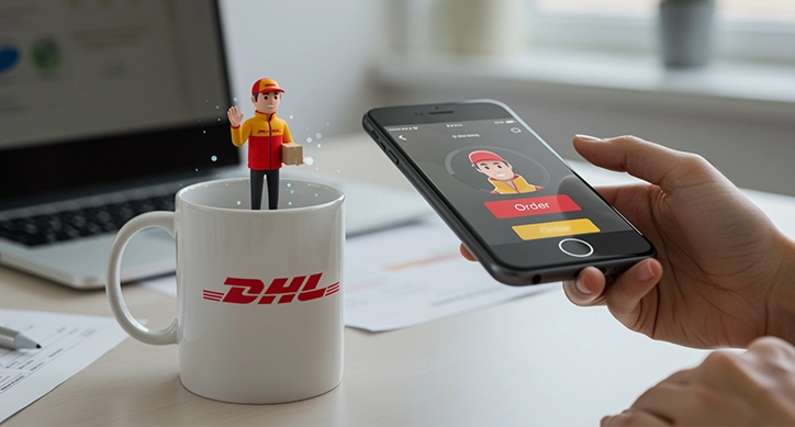 Taza con experiencia de realidad aumentada para empresas