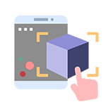 Camiseta interactiva en la llamada a la acción de realidad aumentada para empresas