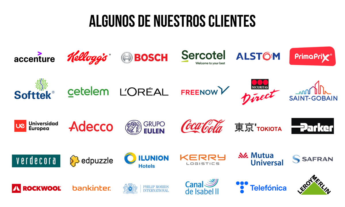 Logos de clientes que confían en nuestras soluciones de realidad aumentada para empresas