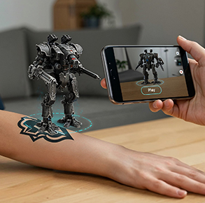 Tatuajes temporales interactivos con realidad aumentada para eventos empresariales